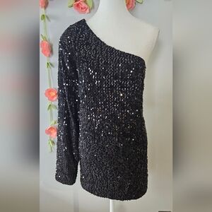 NWT City Chic Disco Fever One Shoulder Sequin Top Plus Size 22W